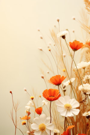 wild meadow flowers with copy space.の素材