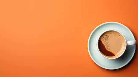 cup of coffee in the style of minimalist backgrounds.の素材
