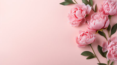 peony flowers with copy spaceの素材