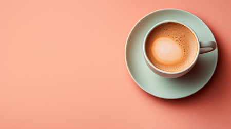 cup of coffee in the style of minimalist backgrounds.の素材