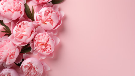 peony flowers with copy spaceの素材