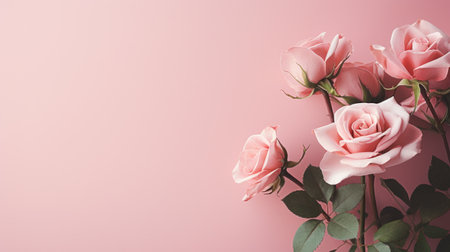 rose flowers with copy space.の素材