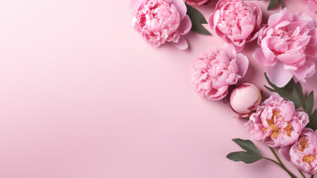 peony flowers with copy spaceの素材