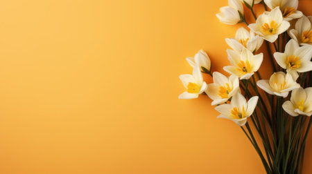 spring flowers with copy space.の素材