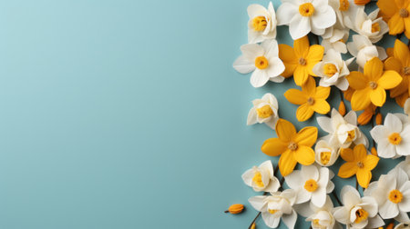 spring flowers with copy space.の素材