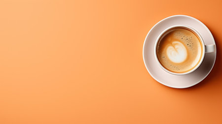 cup of coffee in the style of minimalist backgrounds.の素材
