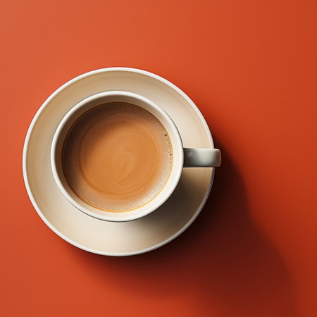 cup of coffee in the style of minimalist backgrounds.の素材