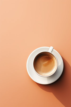 cup of coffee in the style of minimalist backgrounds.の素材