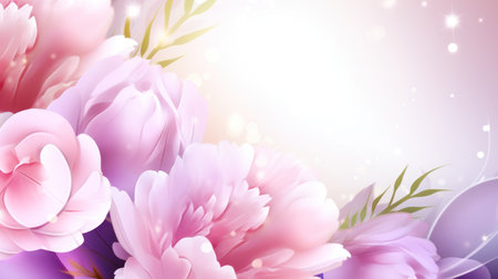 spring floral background with copy space.の素材