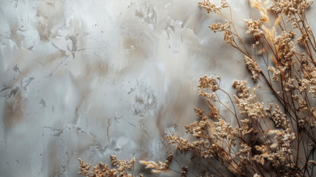 Close-up view of a wall adorned with a vibrant bunch of flowers, creating a colorful and visually appealing display.の素材