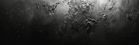 An abstract image of a dark gray textured surface with light reflecting from the top.の素材