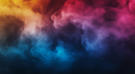 The vibrant smoke in shades of blue, red, and purple flows gracefully, producing an ethereal and dynamic visual effect. This artistic display captivates with its colorful transitions.の素材