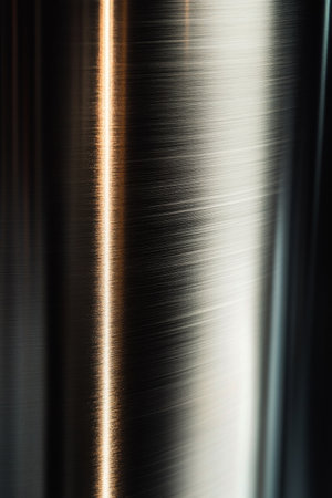 The reflective metallic surface creates a distorted and blurred effect, capturing light and movement in a unique, artistic representation. The interplay of reflections adds depth and intrigue.の素材