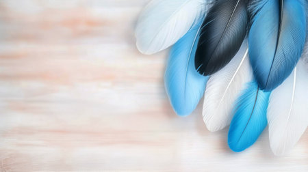 A collection of blue and dark gray rubber leaves is displayed closely together, creating an intricate texture. The overlapping shapes form a visually appealing design that captures attention.の素材