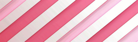 A close-up shot of a diagonal pink and white glass tile mosaic design. The tiles are arranged in a staggered pattern, creating a visually interesting and textured surface.の素材