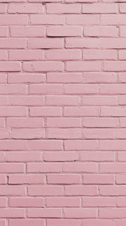 A bright pink brick wall offers a cheerful and vibrant backdrop, ideal for urban photography or creative expression. This colorful setting enhances any artistic project or social media post.の素材