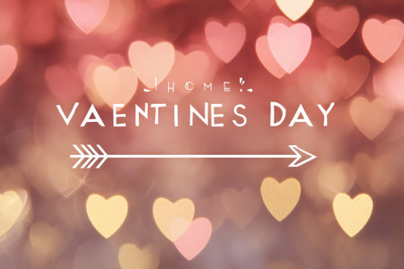 Colorful hearts decorate a vibrant background, creating a romantic atmosphere for Valentines Day celebrations. The scene reflects love and joy..の素材