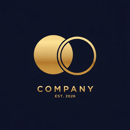 Gold gold wedding rings logo design vector template. Luxury wedding rings symbol.の素材