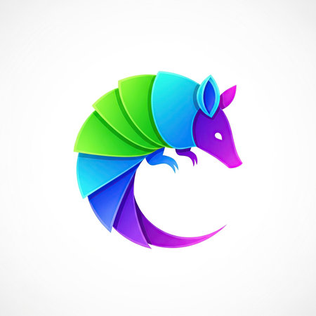 colorful origami horse on the white background. vector illustration.の素材