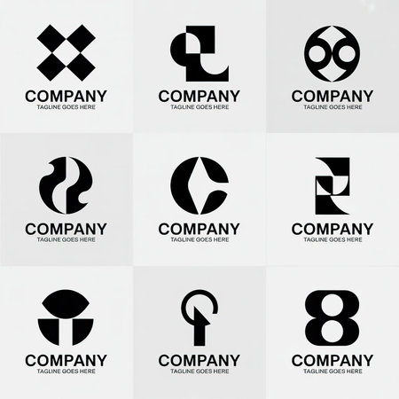 company logo icon element template black color set modern high quality business corporateの素材