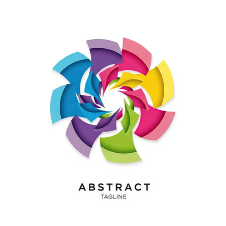 Vector abstract colorful origami design element. Corporate business identity template.の素材