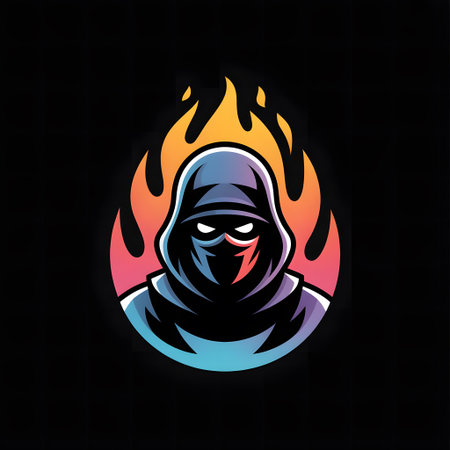 Ninja logo design vector template. esport logo design concept.の素材