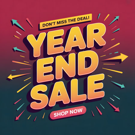 New Year end sale banner design template, discount tag, vector illustrationの素材