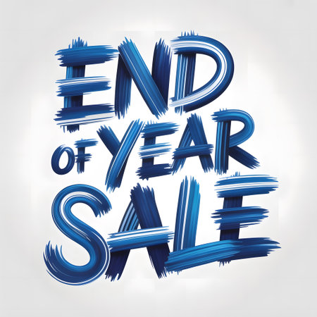 End of year sale lettering. Hand drawn vector typography.の素材