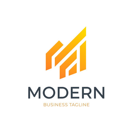 Modern abstract letter M logo design template. Business corporate vector icon.の素材