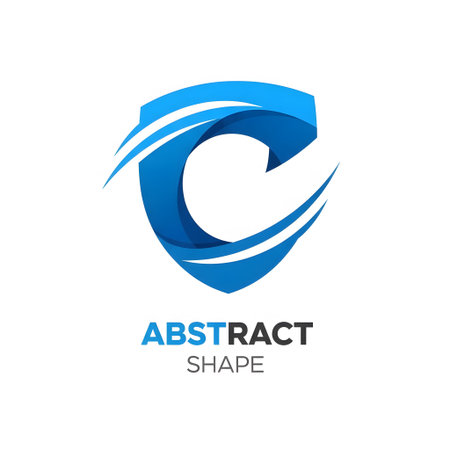 Letter C shield logo design template elements icon. Security, safety, protection, privacy concept.の素材