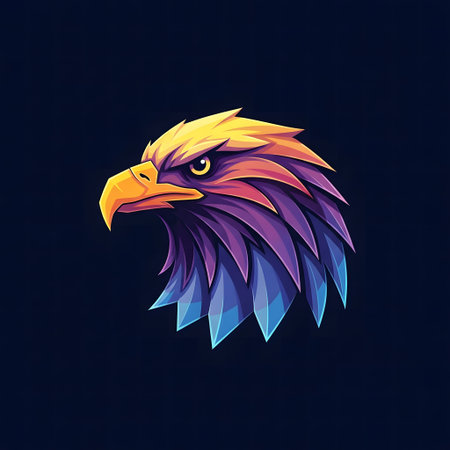 Eagle head vector logo. Vector illustration of eagle head logo.の素材