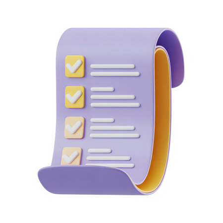 Checklist icon isolated on white background. 3d render image.の素材