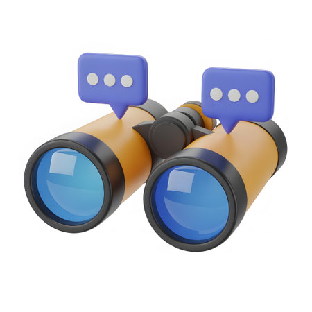 Binoculars isolated on white background. 3d render.の素材