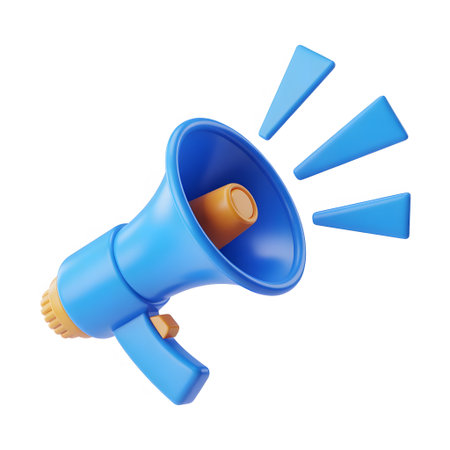 Megaphone isolated on white background. 3d render. Vector illustration.の素材