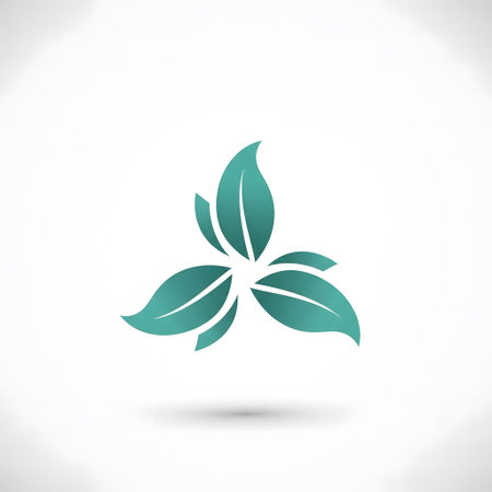 Leaf symbol,green leaves icon.Flat design style.の素材