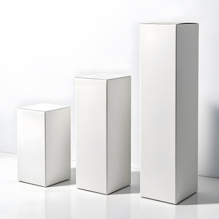 3d render of white box on white background. 3d renderingの素材