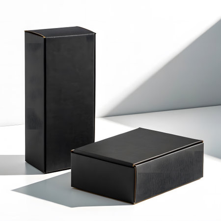 Black box on a white background. 3d rendering, mock upの素材