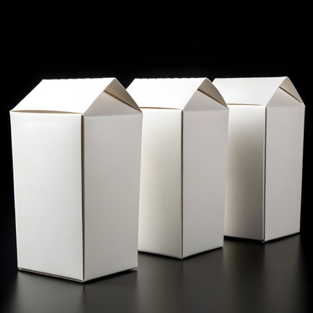 Milk carton boxes on a black background. 3d renderingの素材