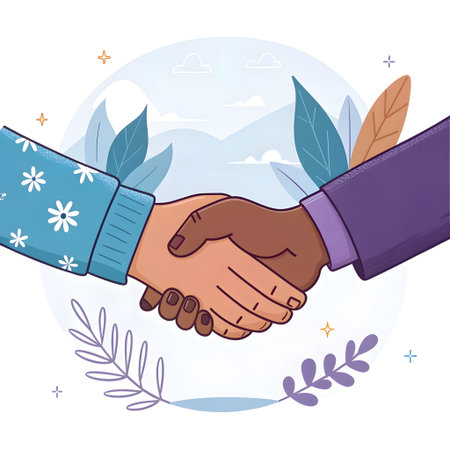 Handshake of business partners. Vector illustration in a flat style.の素材