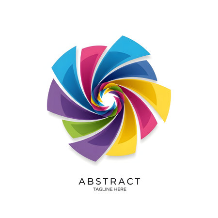 Abstract colorful swirl design element. Corporate business identity template. Vector illustrationの素材