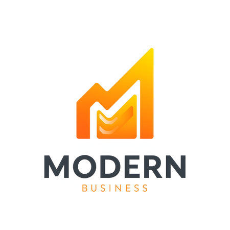Modern letter M logo icon element template with business card corporate shape vector illustrationの素材