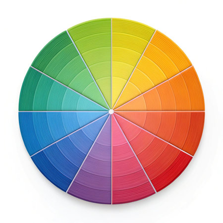 Rainbow color palette isolated on white background. 3d render.の素材