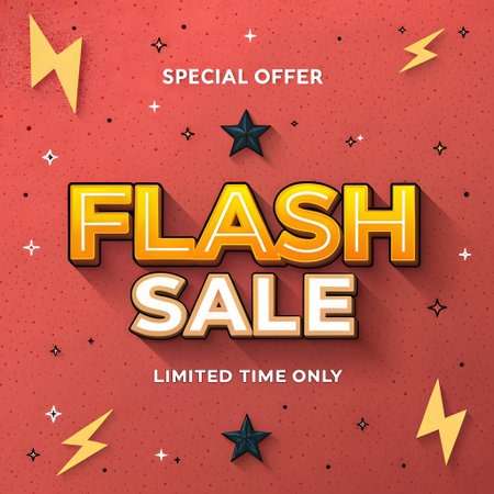 Flash sale banner template design, Big sale special offer up to 80% off, vector illustrationの素材