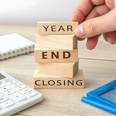 Conceptual image of wooden blocks with text ENGLISH.の素材