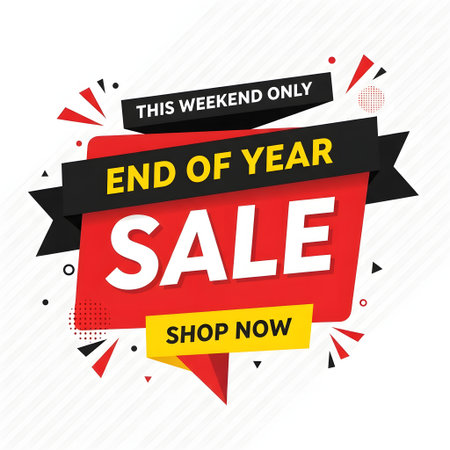 End of year sale banner design template. Vector Illustration EPS10の素材