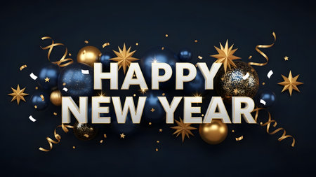 Happy New Year Greeting Card. Merry Christmas and Happy New Year Background. Vector Illustrationの素材