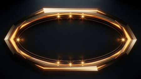 Neon frame in the form of a circle. 3d renderingの素材