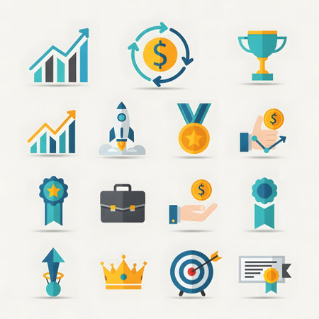 Business and finance icons set. Flat design style. Vector illustration.の素材
