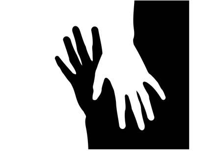 B &W hands  illustration のイラスト素材