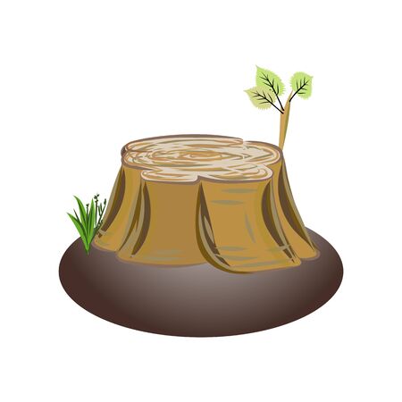 Alder tree stumpのイラスト素材
